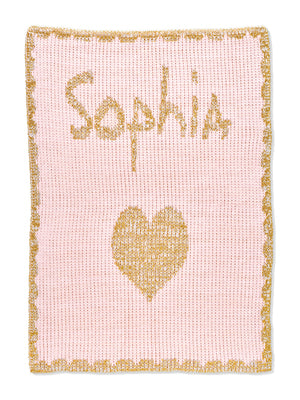 Butterscotch Blankees - Soft Metallic Single Heart Throw Blanket with Scalloped Edge for Cozy Home Decor, Bedroom, and Gift Giving