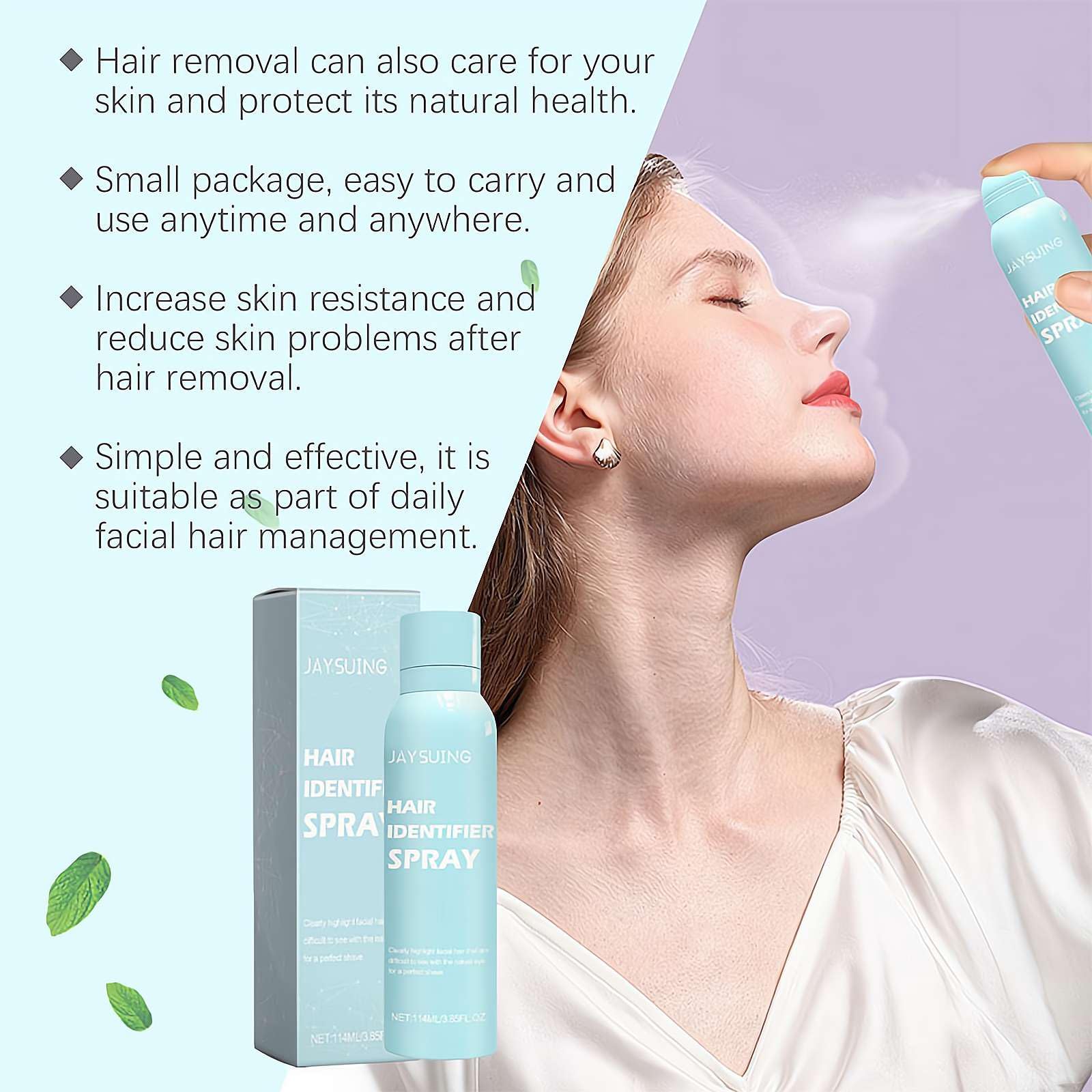 Best Hair Identifier Spray for Face Shaving & Dermaplaning - Moisturizing Facial Hair Removal Powder Spray for Women | Pre-Shave Prep & Post-Shave Skincare for Smooth Results