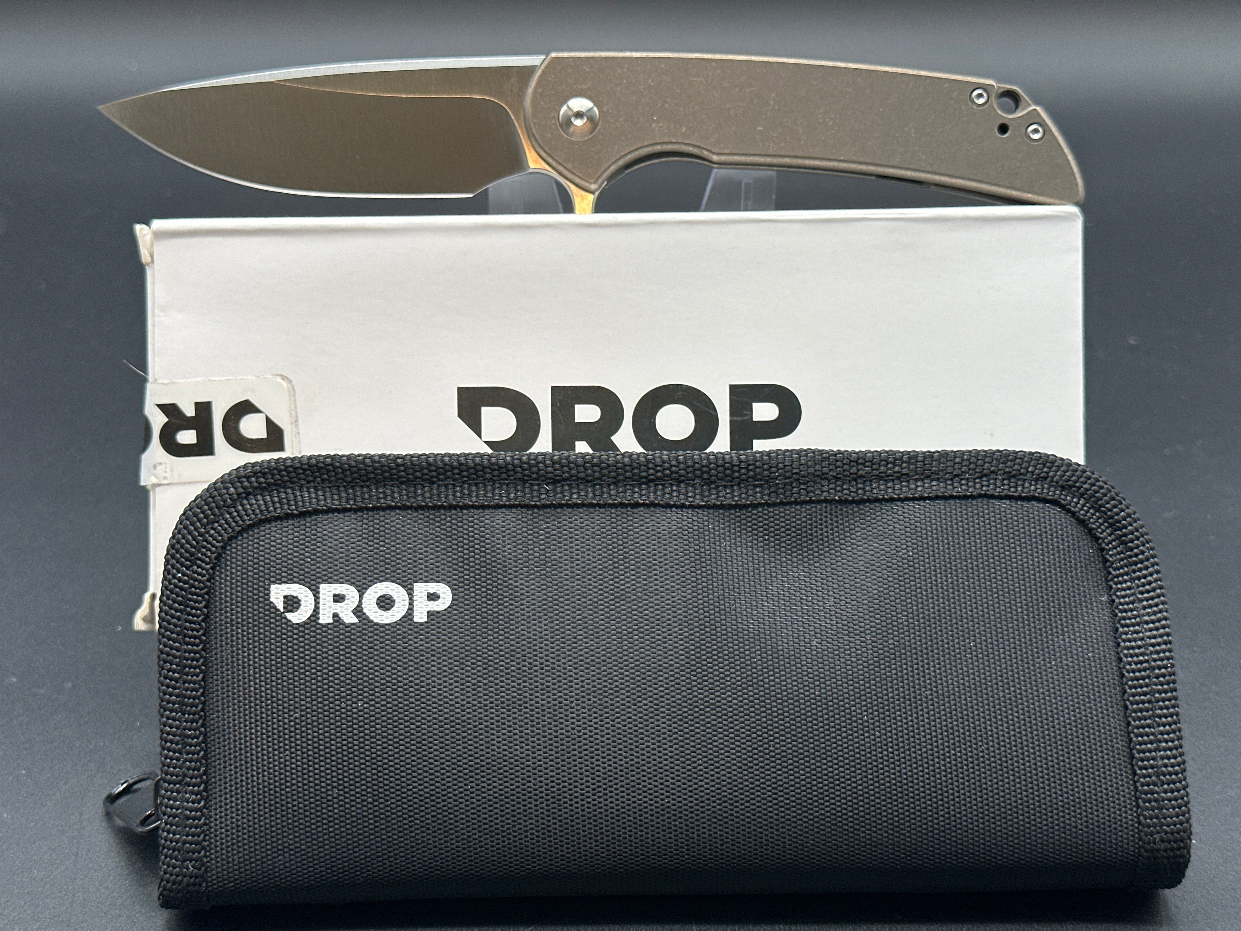 Drop Ferrum Forge Crux EDC Pocket Knife - Premium Titanium Folding Knife for Outdoor, Camping & Everyday Carry