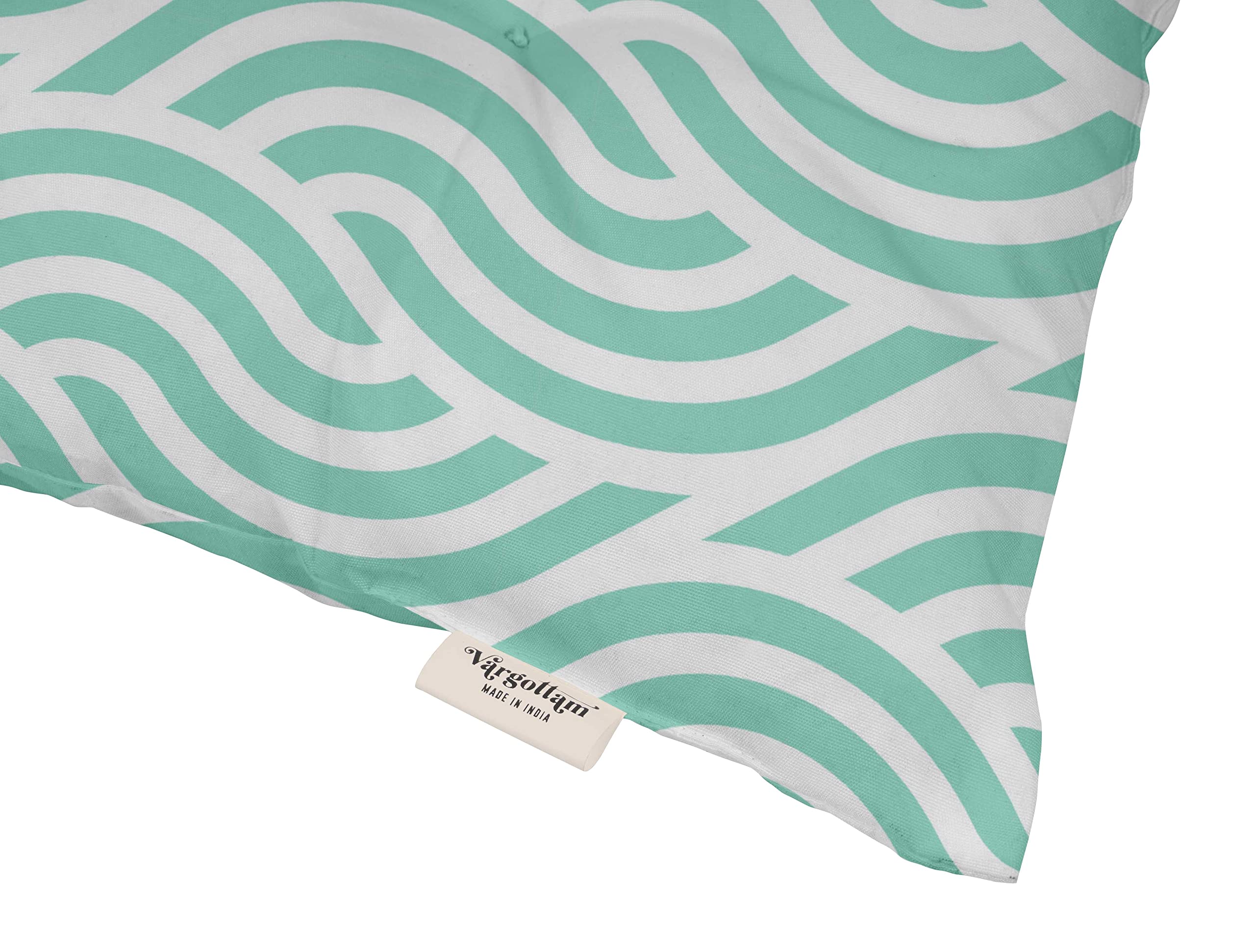 Water Resistant Indoor/Outdoor Tufted Square Patio Cushion Set of 2 - 19-inch Blue Abstract Print - Perfect for Garden, Poolside & Deck Furniture