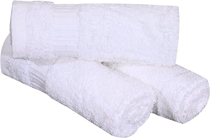Premium White Cotton Washcloths Set - 300 Pack (12x12 inches) | Ultra Soft & Highly Absorbent Bath Towels for Face, Body & Spa | Bulk Wash Cloths for Hotels, Gyms, Salons & Home Use | Machine Washable & Durable (White, 300 Count)