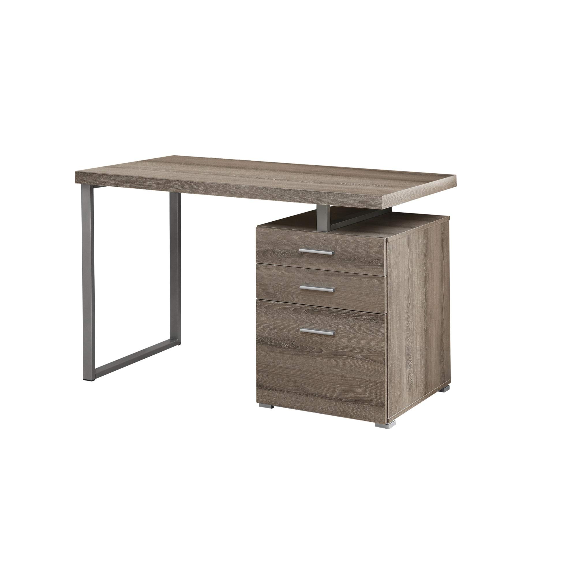 Ergonomic 48-inch Computer Desk with Dark Taupe Finish - Left or Right Facing L-Shaped Desk for Home Office, Gaming & Study Workspace