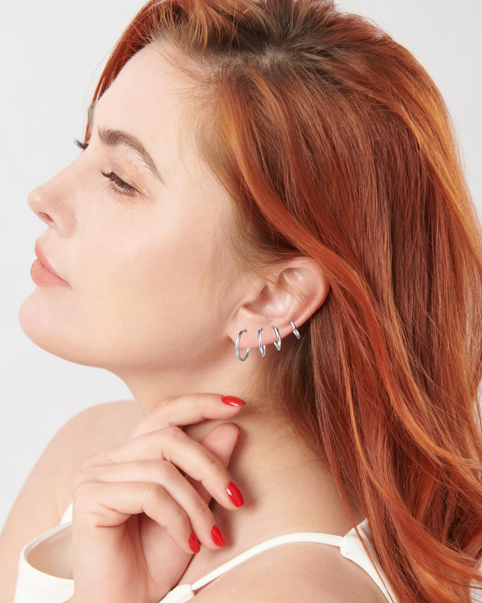Hypoallergenic 316L Surgical Stainless Steel Huggie Hoop Earrings - 6mm to 14mm Sizes for Cartilage, Helix & Lobes - Hinged Sleeper Earrings for Men & Women - Perfect for Daily Wear, Work & Special Occasions