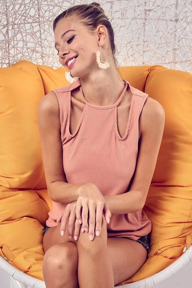 BiBi Rib Knit Shoulder Cut Out Detailed Top for Women | Trendy Off-Shoulder Blouse | Perfect for Date Night & Party Outfits