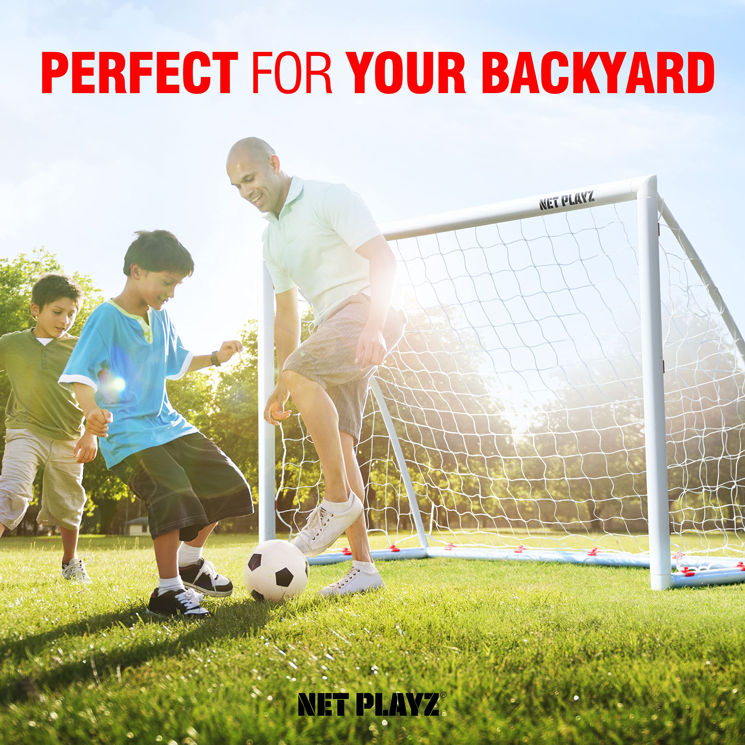 6'x4' Portable Soccer Goal for Kids & Teens - High-Strength Weatherproof Backyard Football Net with Quick Setup - Perfect Sports Gift for Ages 3-14 - Ideal for Backyard Practice, Youth Training & Outdoor Games (White)