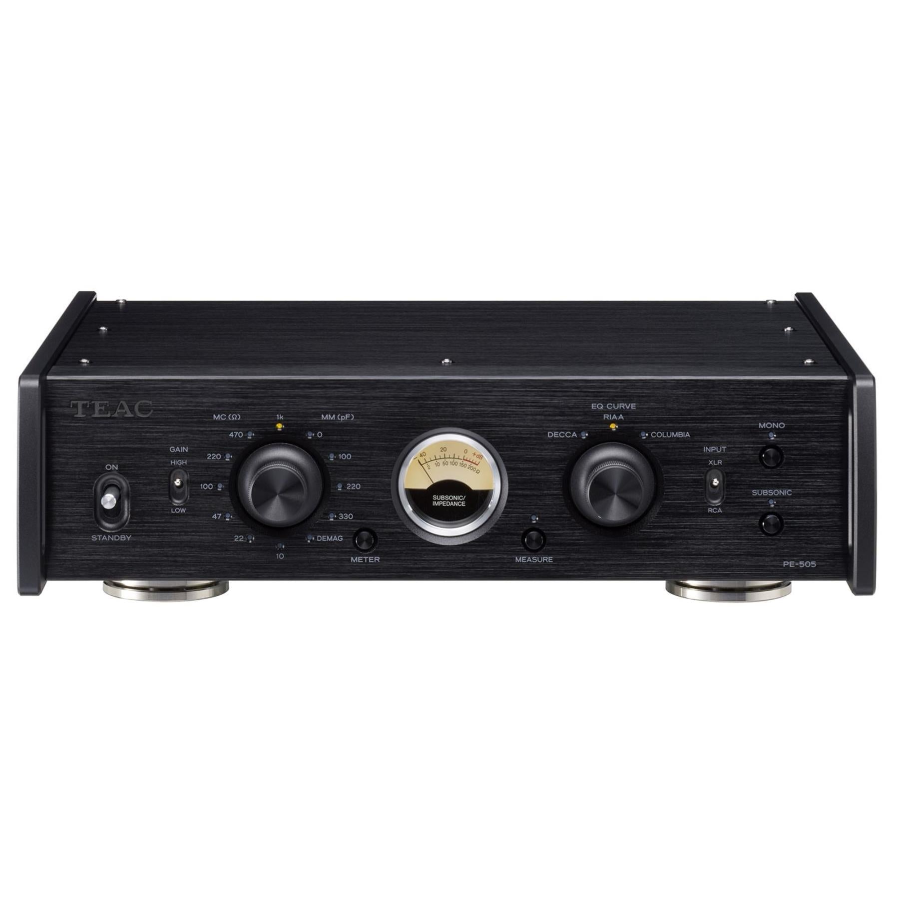 TEAC PE 505 Fully Balanced Phono Preamplifier - Black | High-Fidelity Vinyl Record Player Preamp for Audiophiles | Perfect for Home Audio Systems & Turntable Setups