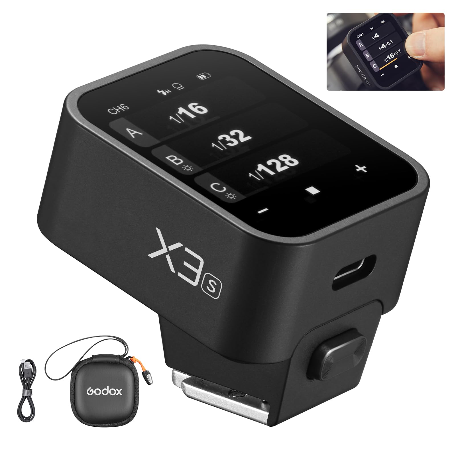 Godox X3S TTL Wireless Flash Trigger for Sony Cameras - OLED Touchscreen Transmitter with Built-in Lithium Battery & Quick Charge (Upgrade of X2T-S/Xpro-S/XProII-S) - Perfect for Wedding, Portrait & Studio Photography