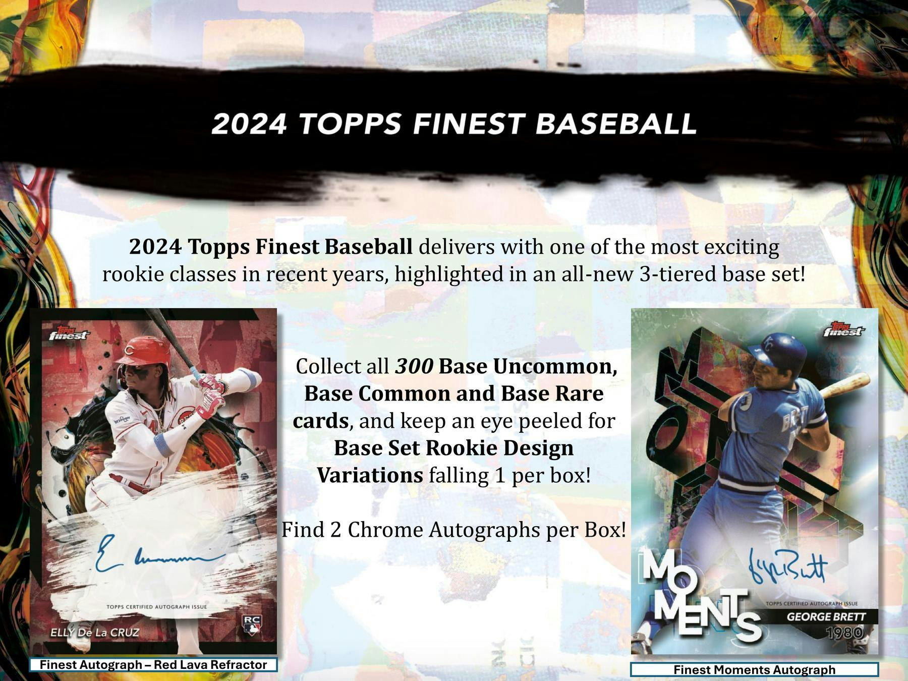 2024 Topps Finest Baseball Hobby Box - Premium MLB Trading Cards Collection for Collectors & Investors - Perfect for Sports Memorabilia Displays & Fantasy Baseball Drafts