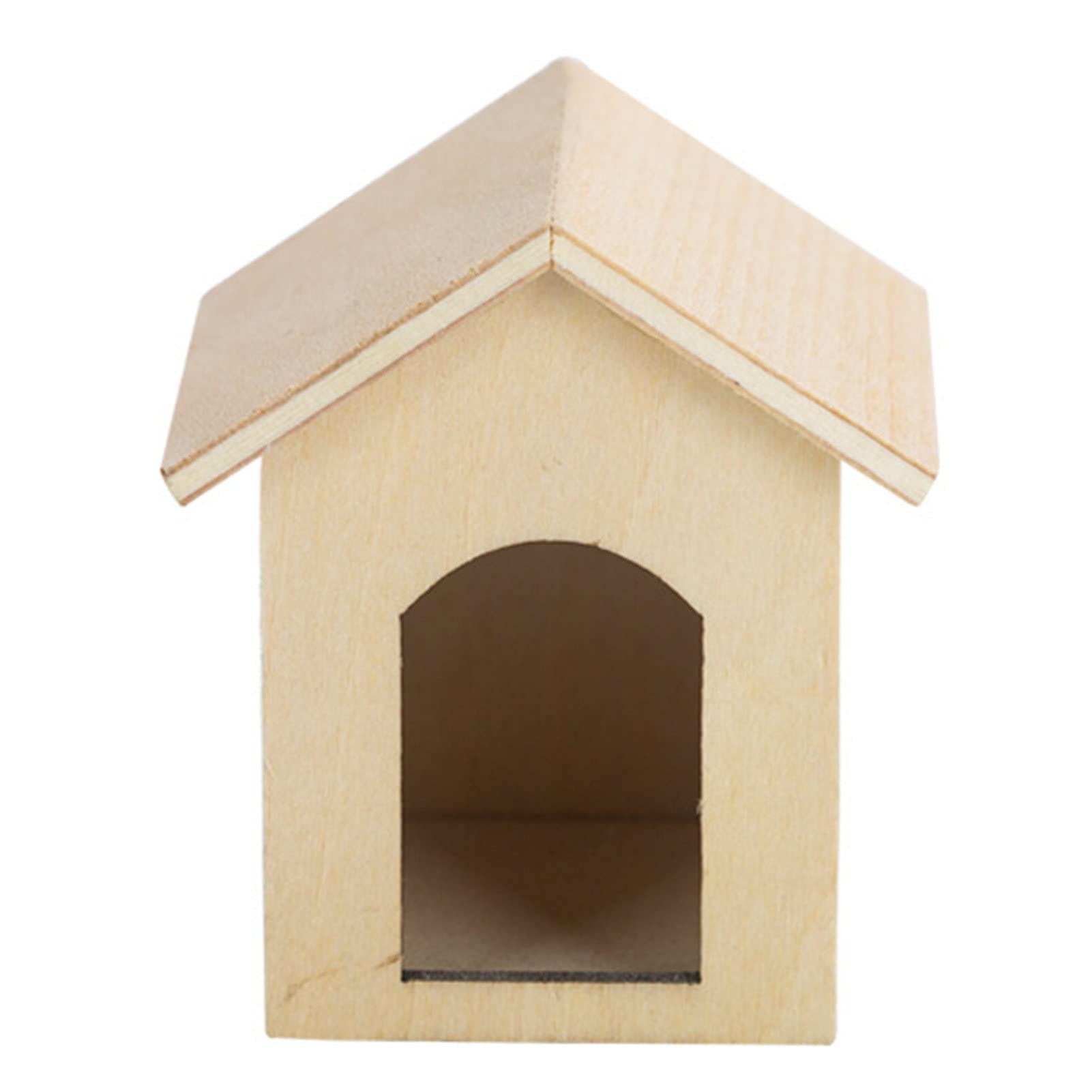IKAXIYO 1:12 Scale Miniature Dog House - Realistic Wooden Fairy Micro Landscape Model with Excellent Craftsmanship - Perfect for Dollhouse, Fairy Garden, Kids Play & Collectible Display
