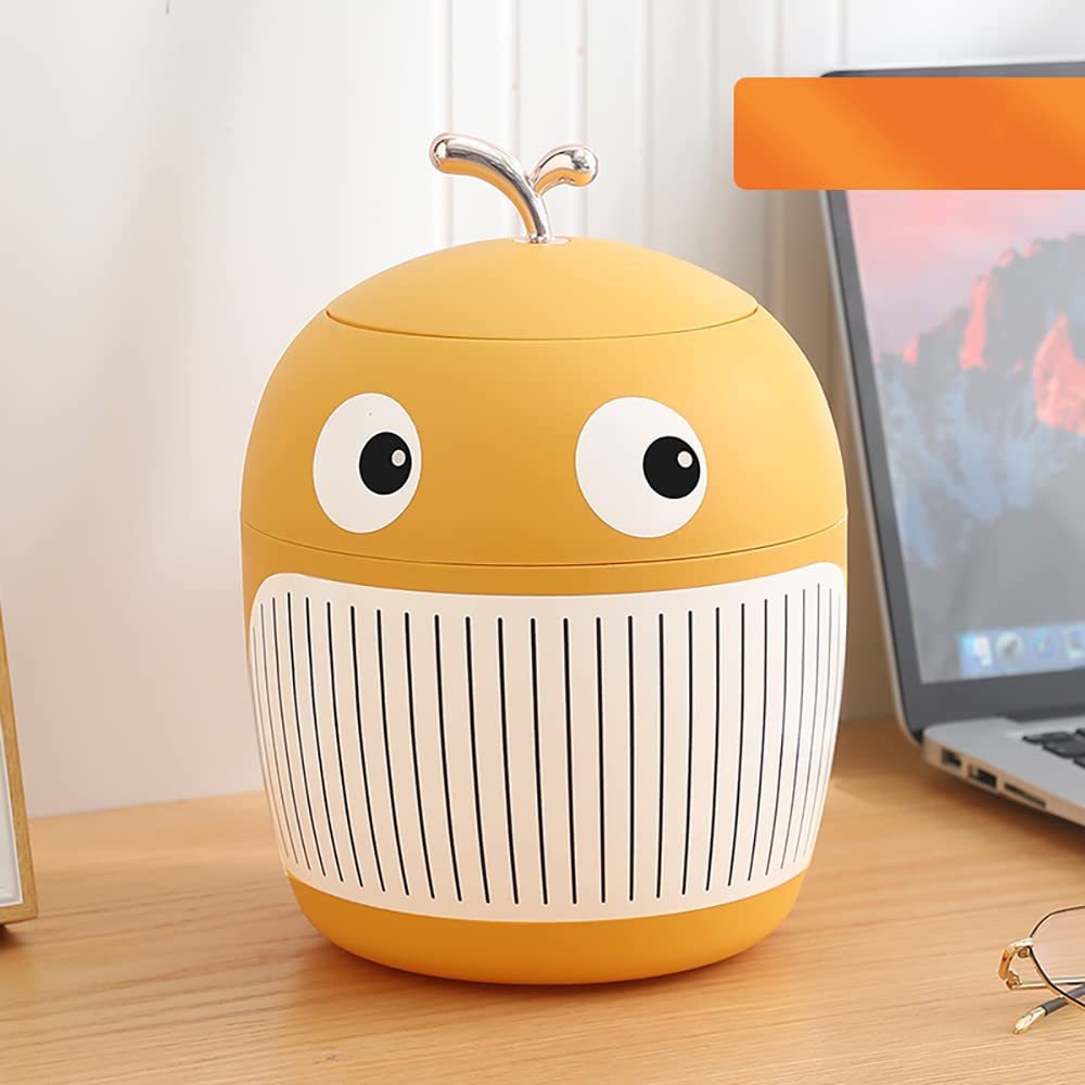 Mini Desktop Trash Can with Lid - Cute Whale Design Small Waste Basket, Portable Garbage Bin for Home, Office, Living Room, Coffee Table, Bathroom & Kitchen | Perfect for Desk Organization, Bedroom Decor & Household Cleaning