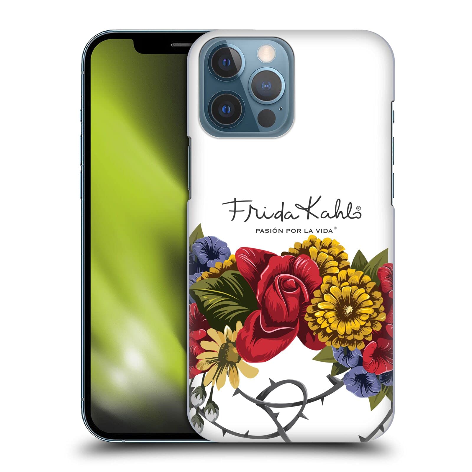 Frida Kahlo Floral Hard Back Phone Case for iPhone 13 Pro Max - Officially Licensed Art Cover - Perfect for Art Lovers & Unique Style Protection