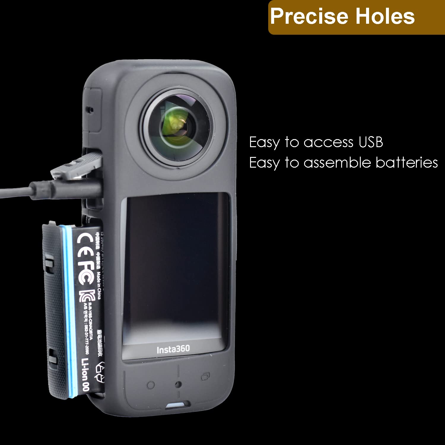 Insta360 X3 Screen Protector with Case & Lens Cap for Outdoor Adventures