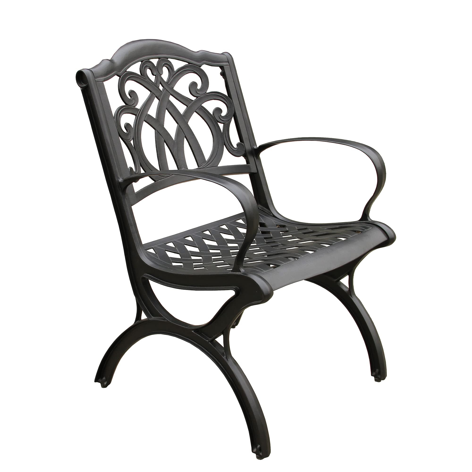 Modern Ornate Outdoor Mesh Aluminum 68-inch Black Rectangular Patio Dining Set with 6 Chairs - Perfect for Backyard BBQs, Garden Parties & Poolside Entertaining