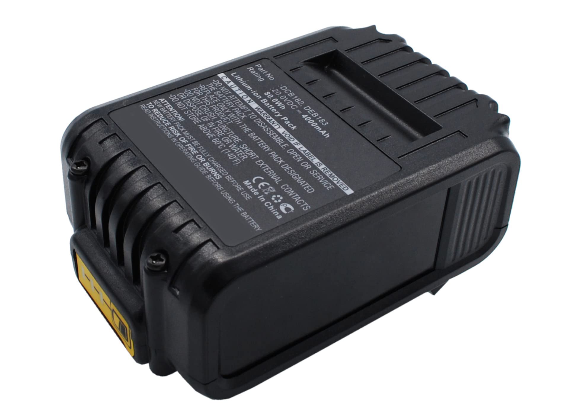 Synergy Digital 20V 4000mAh Li-Ion Replacement Battery for DeWalt DCB183 Power Tools | High Capacity Compatible with DeWalt DCB182 | Perfect for Drilling, Sawing & DIY Projects