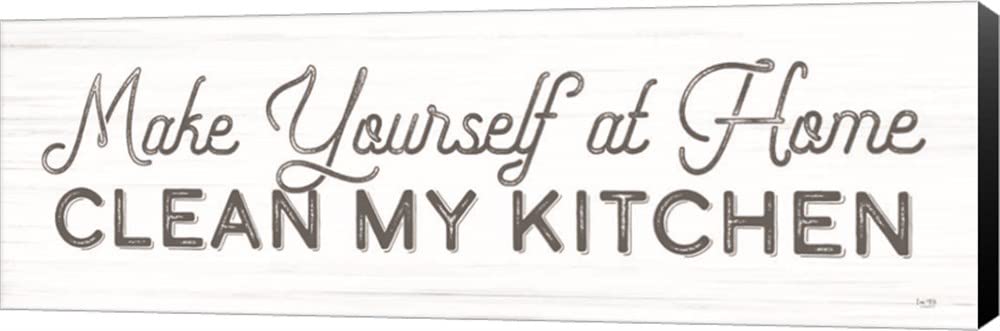 Clean My Kitchen Canvas Wall Art by Lux + Me Designs - 36x12 Inches, Museum Wrapped with Black Sides - Perfect for Home Decor, Kitchen Wall Art & Housewarming Gifts