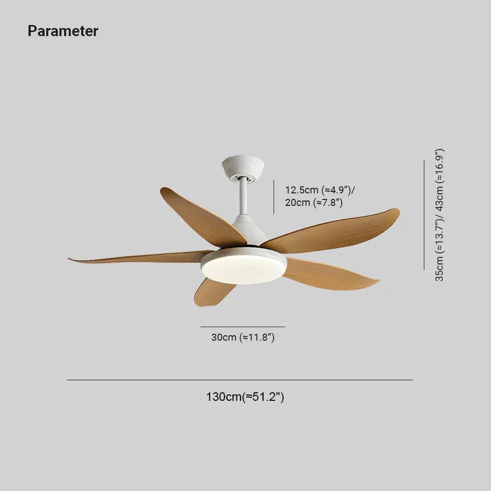 Starfish Simplicity Wooden Ceiling Fan with Light Kit - Modern 5 Blade Wood Fan with LED Light - Perfect for Bedroom, Living Room, and Patio
