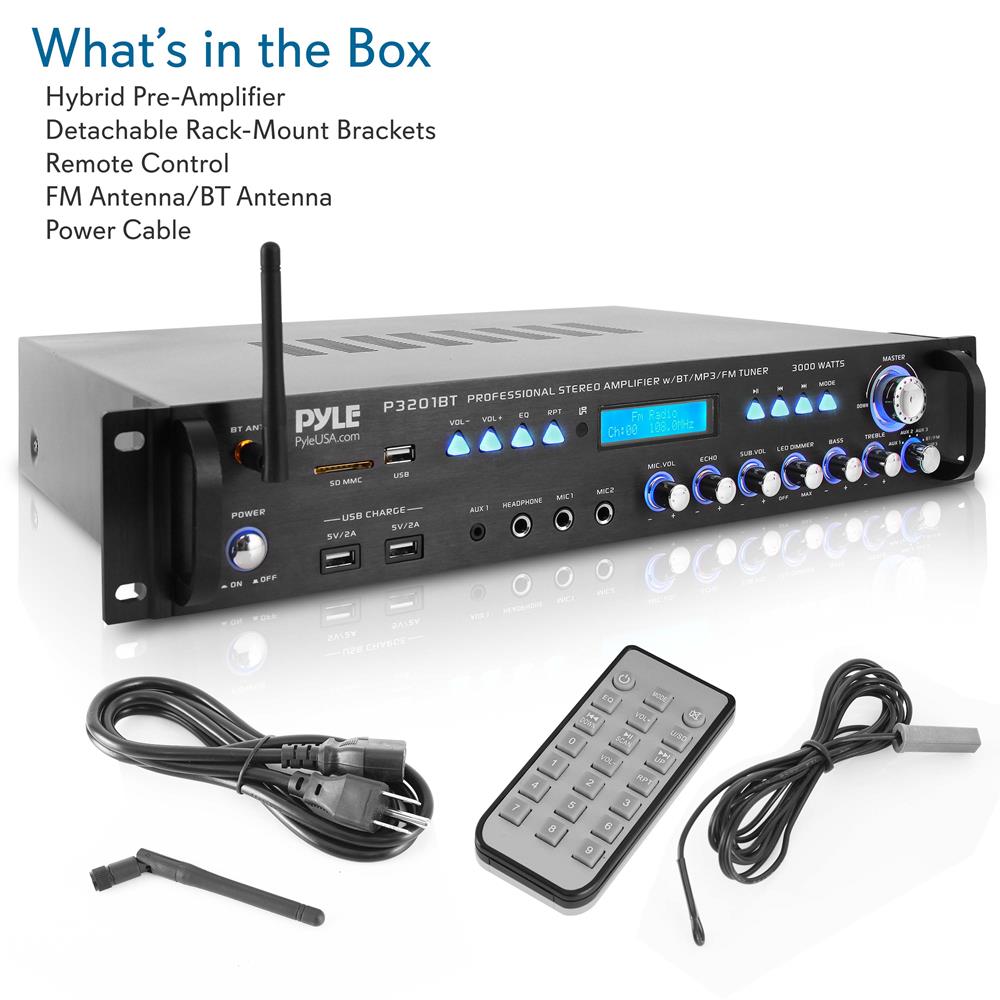 Professional Audio Hybrid Amplifier Receiver - High Power Stereo Sound System for Home Theater, Studio & Live Music Performances