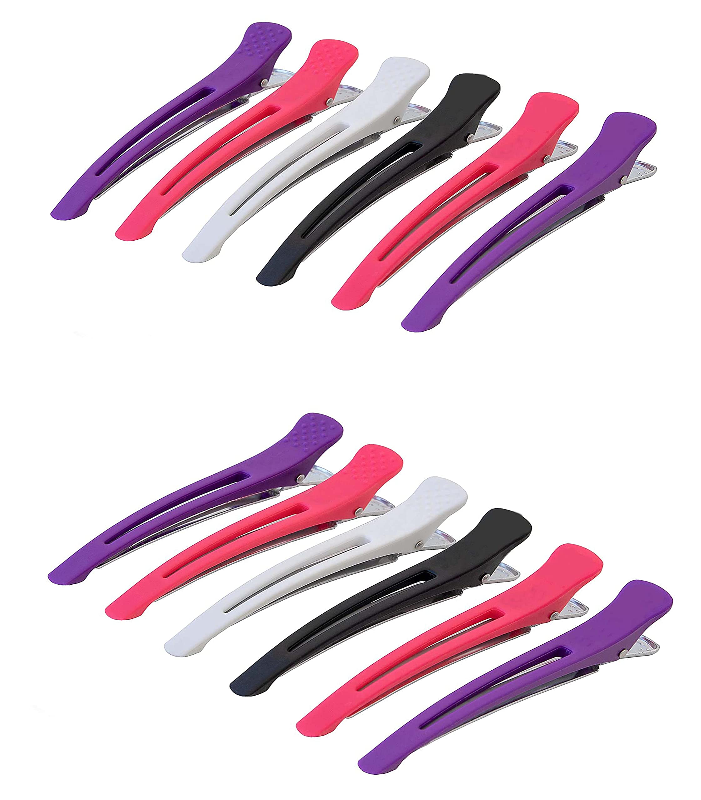 DEXO Professional Hair Styling Section Clips - 12 Pack Salon Hair Clips for Men & Women - Perfect for Cutting, Coloring, Blow Drying & Styling at Home or Salon