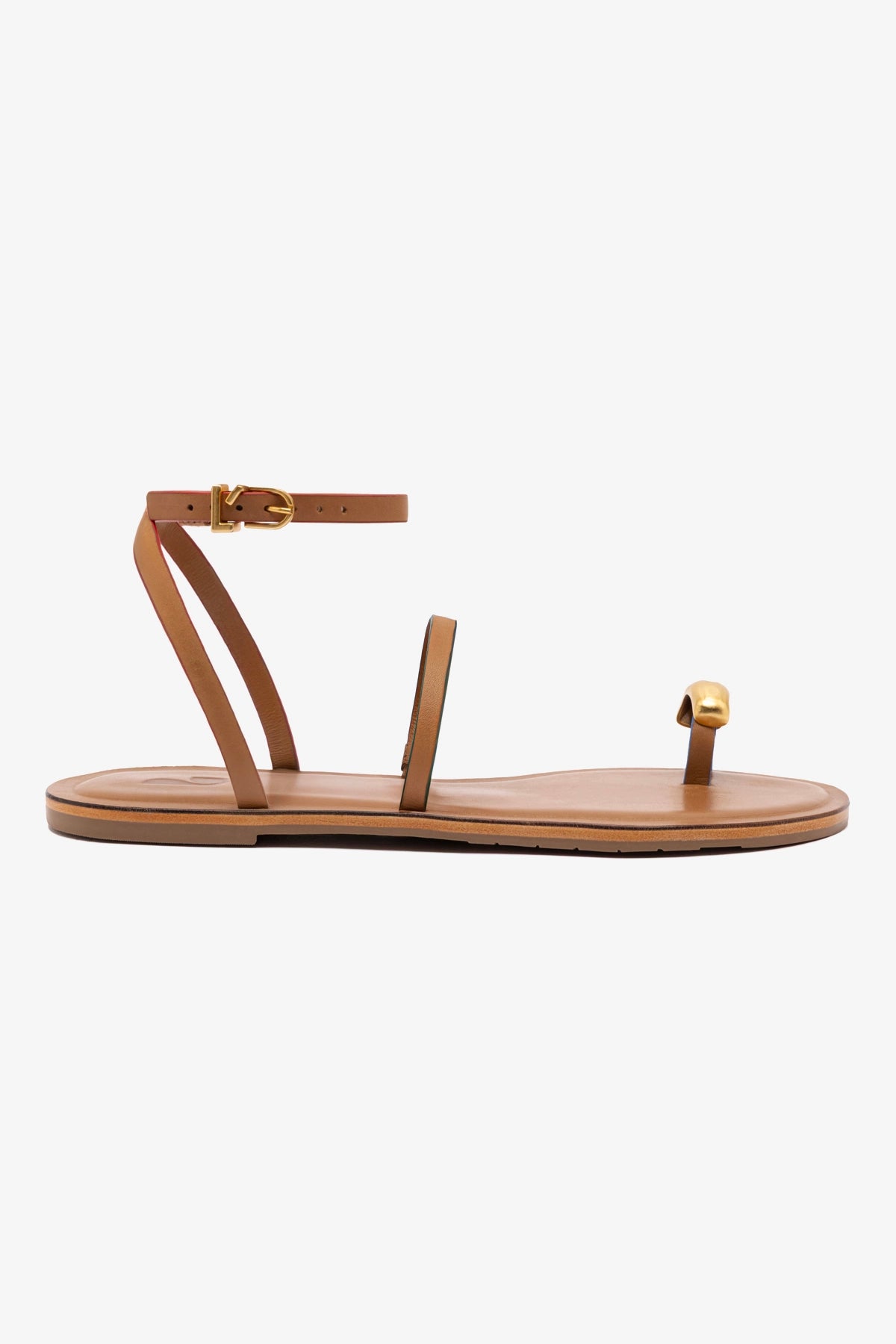Biarritz Flat Sandal Women's Leather Sandals - Light Caramel Color Comfortable Casual Shoes for Beach, Vacation & Summer Outfits