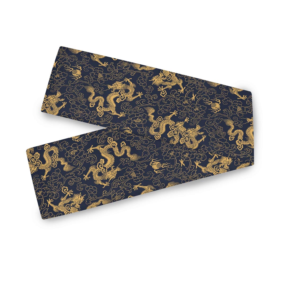 Bardic 13x70 Inch Chinese Dragon Floral Table Runner - Elegant Dining Table Decor for Kitchen, Coffee Table, Wedding & Holiday Festivities | Perfect for Asian-Themed Parties & Home Decoration