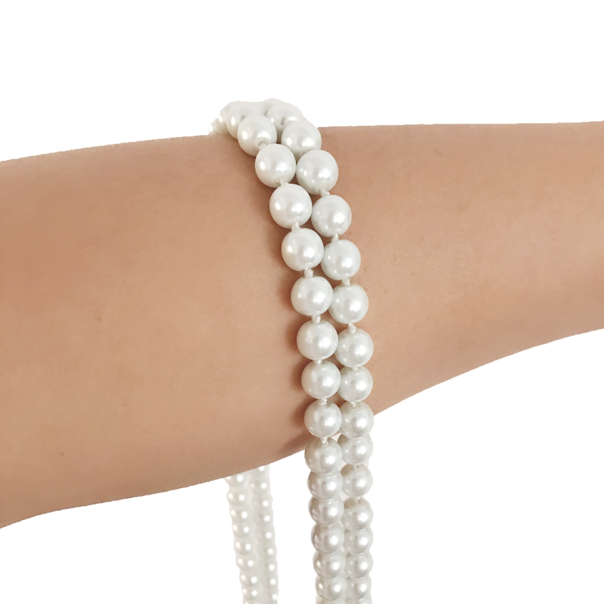 2 Pcs Elegant Pearl Necklace Set - Long Stylish Beaded Chain for Women's Fashion, Clothing & Jewelry Accessories - Perfect for Parties, Weddings & Everyday Wear