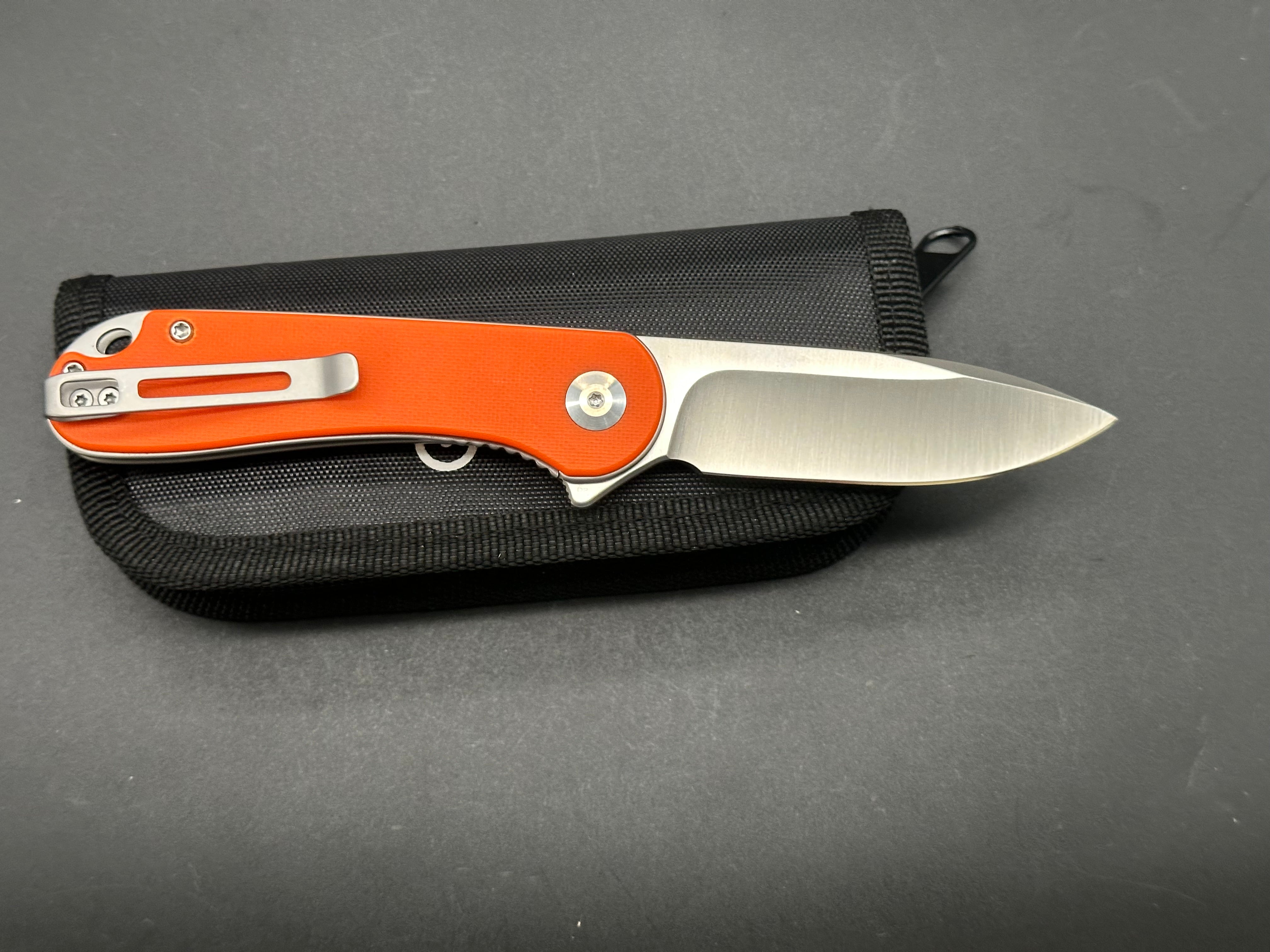 CIVIVI Elementum Liner Lock Folding Knife - Orange G10 Handle, Plain Edge D2 Blade - EDC Pocket Knife for Camping, Hiking & Outdoor Adventures