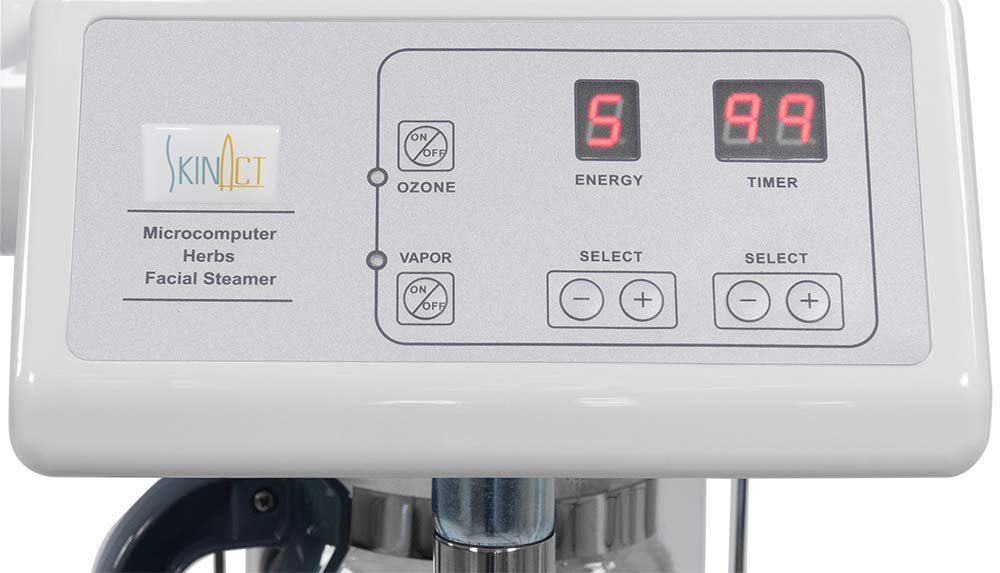 SKINACT Professional Digital Facial Steamer with Aromatherapy & LED Magnifying Lamp - Home Spa Skin Care for Deep Cleansing, Hydration & Relaxation