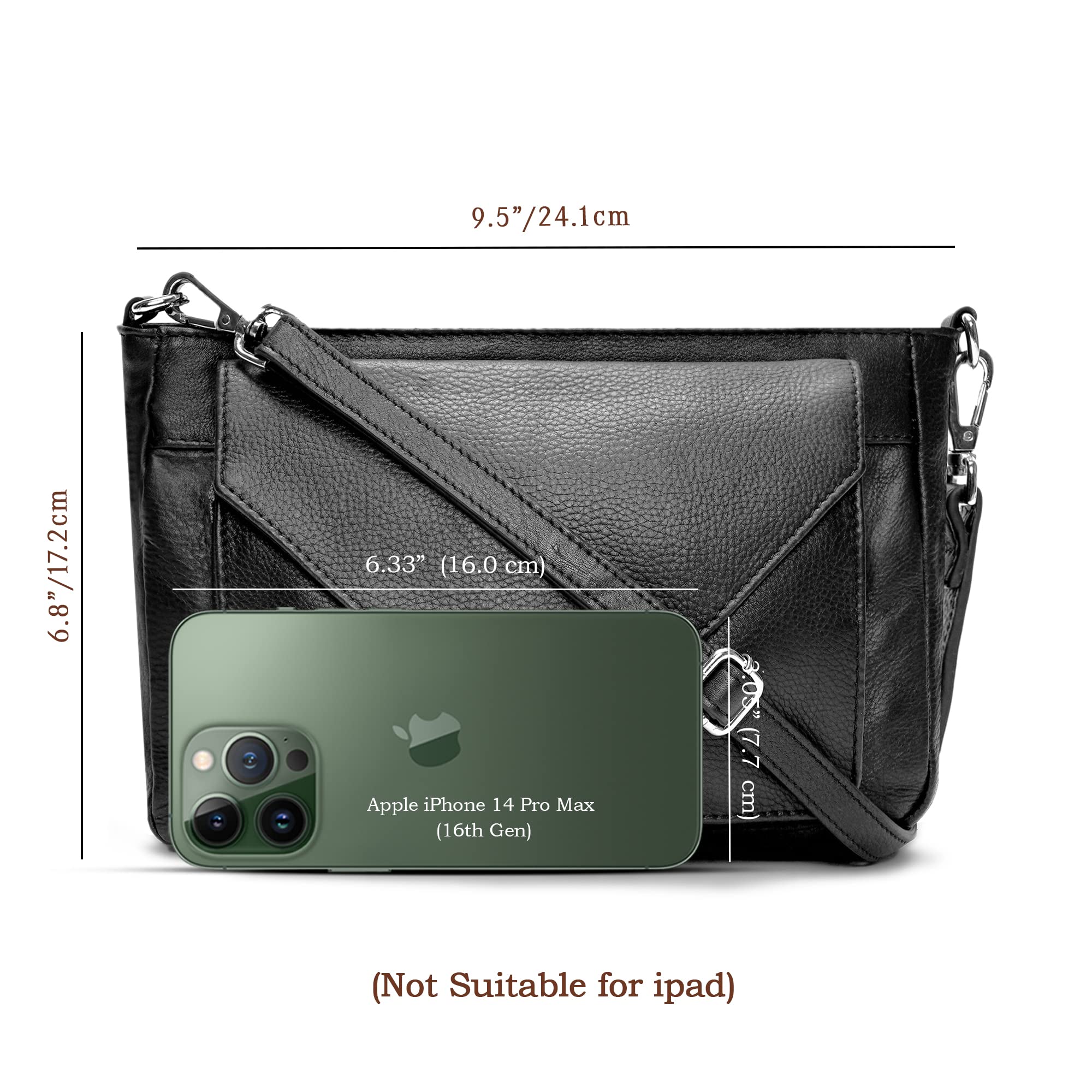 LUXEORIA Women's Leather Crossbody Bag - Small Travel Purse with Card Pockets | Perfect for Daily Use & Travel