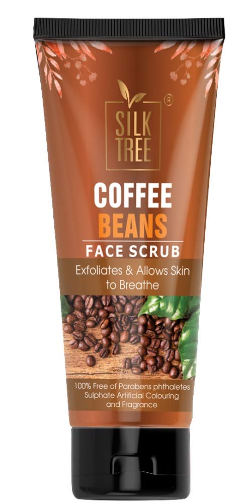 SILKTREE Coffee Beans Face Scrub 65g - Exfoliating & Brightening Facial Cleanser for Glowing Skin - Perfect for Morning Routine & Spa Day at Home