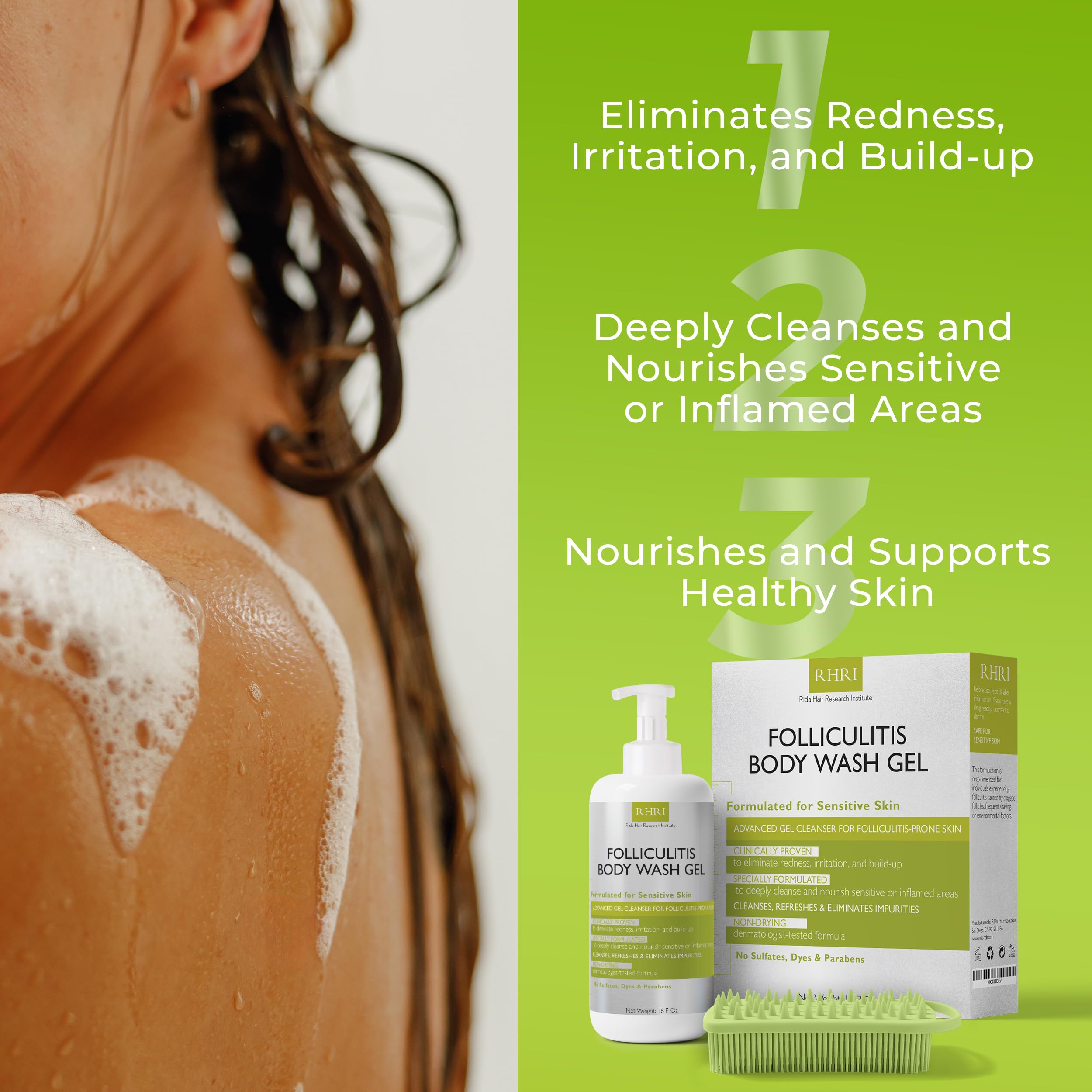 Terramed Just Think Comfort Folliculitis Body Wash - Medicated Soap for Irritated Skin & Bumps - Gentle Cleanser for Body Acne, Razor Bumps & Ingrown Hairs - Ideal for Post-Shave & Sensitive Skin Care