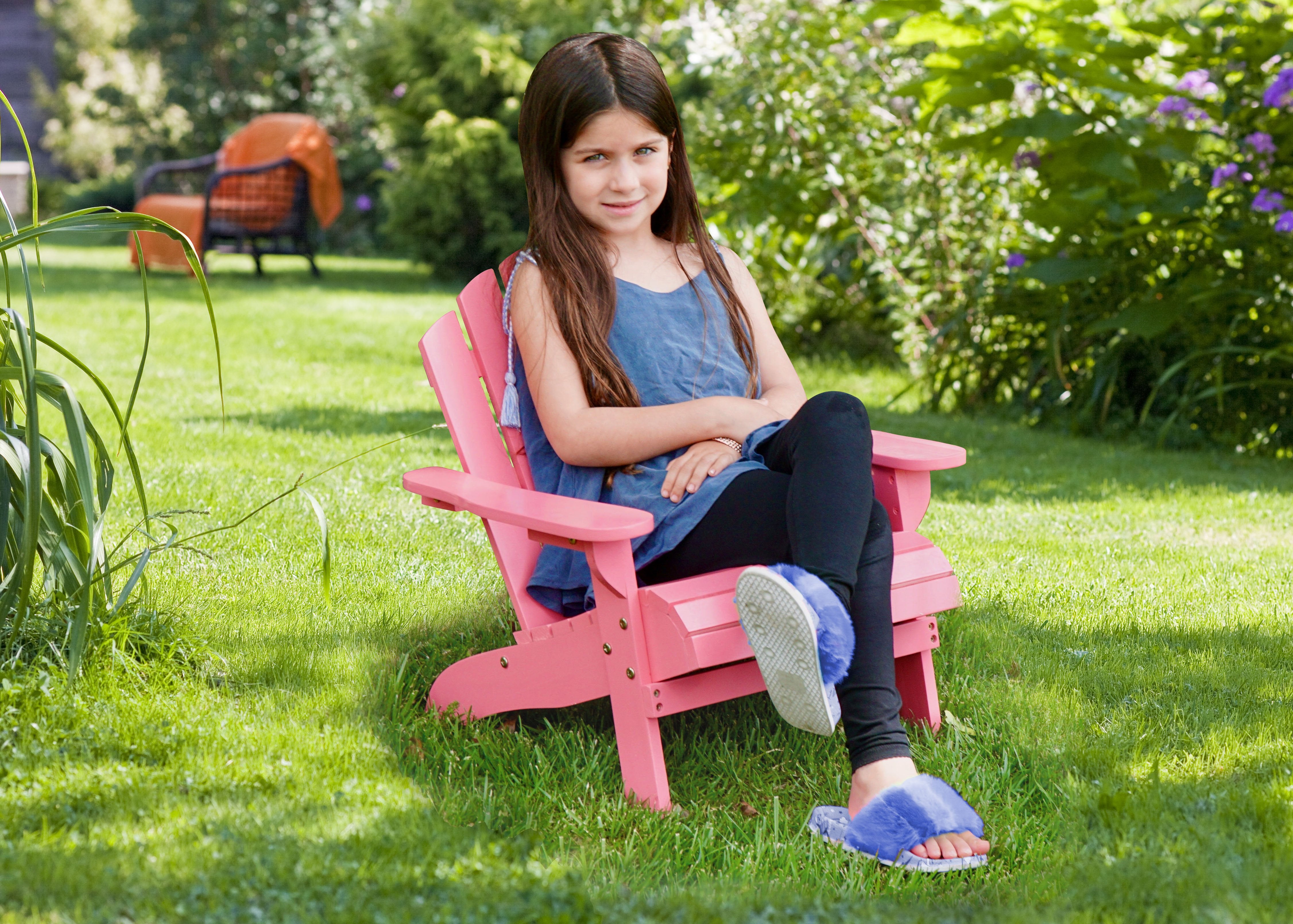Kids Wooden Adirondack Chair - Sturdy Outdoor & Indoor Children's Furniture for Patio, Garden, Backyard, and Playroom - Perfect for Relaxing and Reading