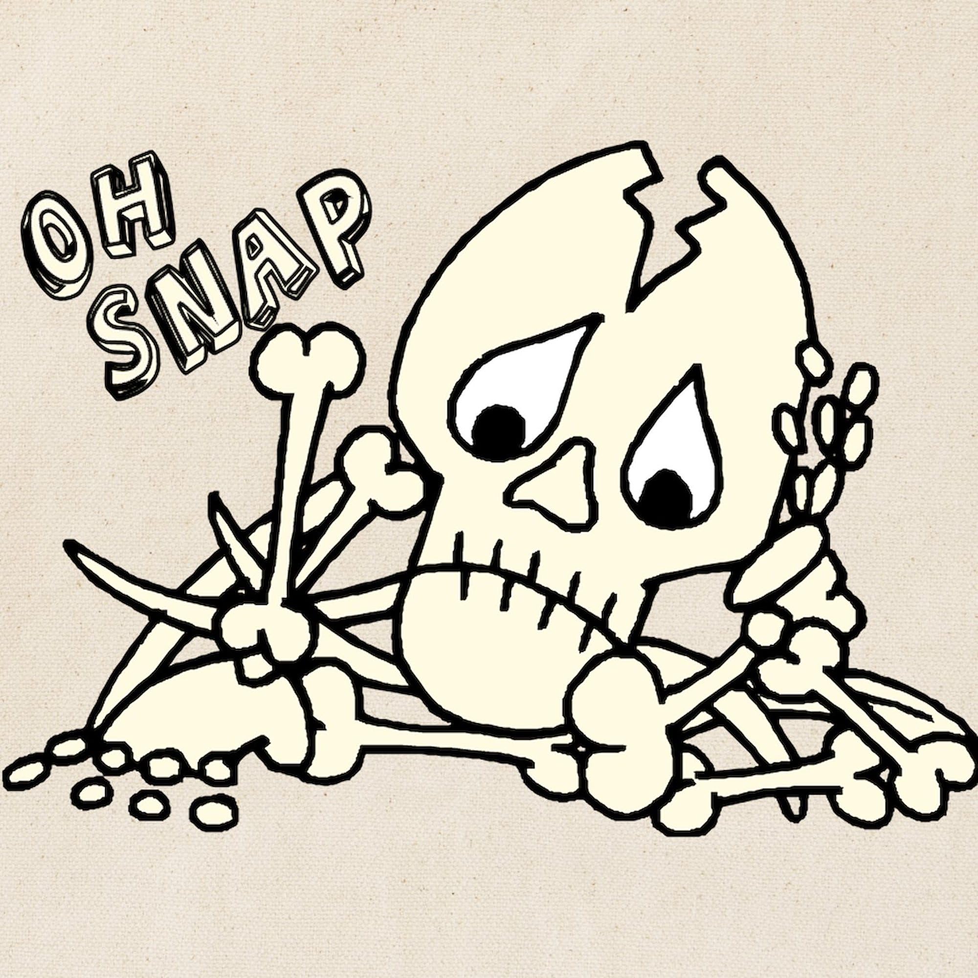 OH SNAP! Halloween Skeleton Tote Bag - Natural Canvas Reusable Shopping Bag for Groceries, Beach & Parties | Funny Gift for Halloween & Everyday Use