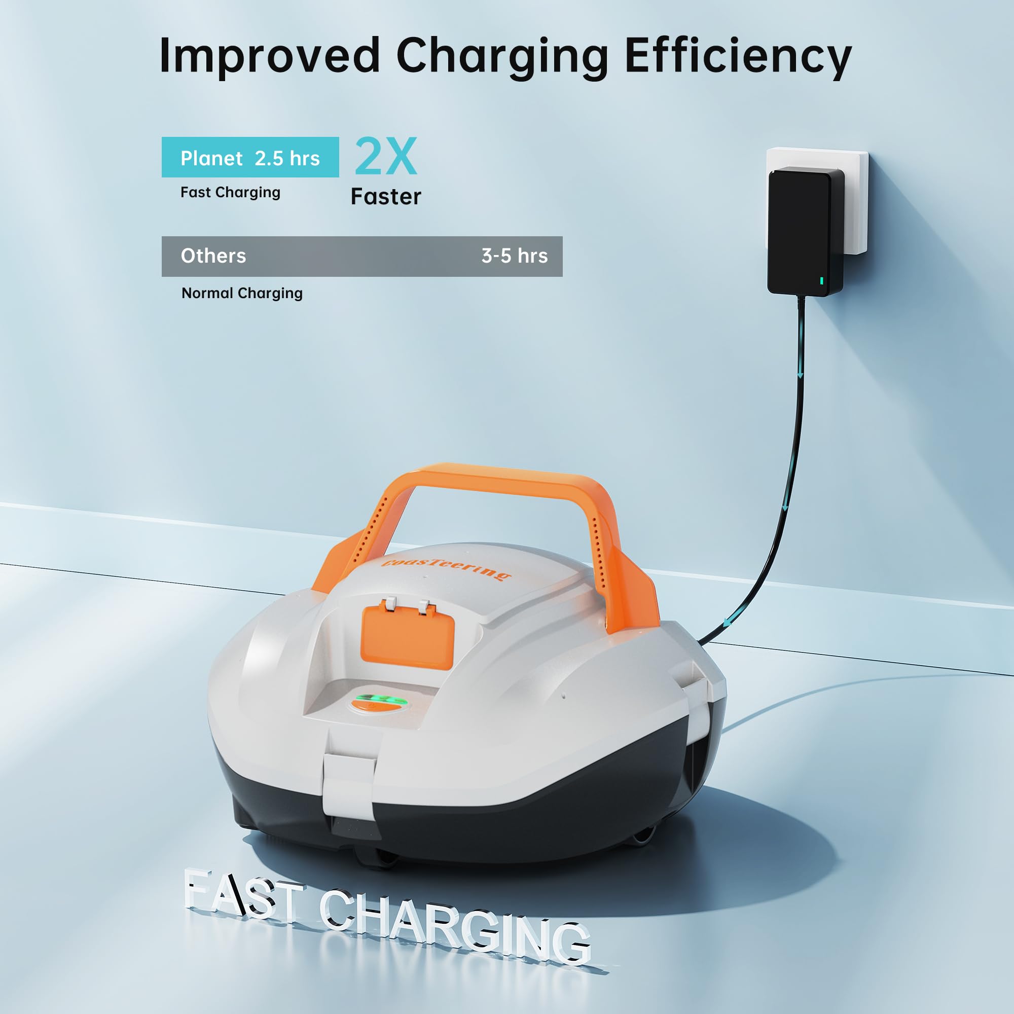 **Cordless Robotic Pool Cleaner - Powerful Suction, 100 Mins Runtime, Fast Charging & Self-Parking - Ideal for Above Ground Pools up to 850 Sq.ft - Perfect for In-Ground & Above Ground Swimming Pools, Spas & Hot Tubs**