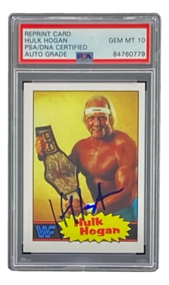 Hulk Hogan Autographed 1985 Topps WWF Wrestling Rookie Card PSA/DNA Gem Mint 10 - Collectible Memorabilia for Wrestling Fans & Sports Card Collectors - Perfect for Display, Investment & Gifting