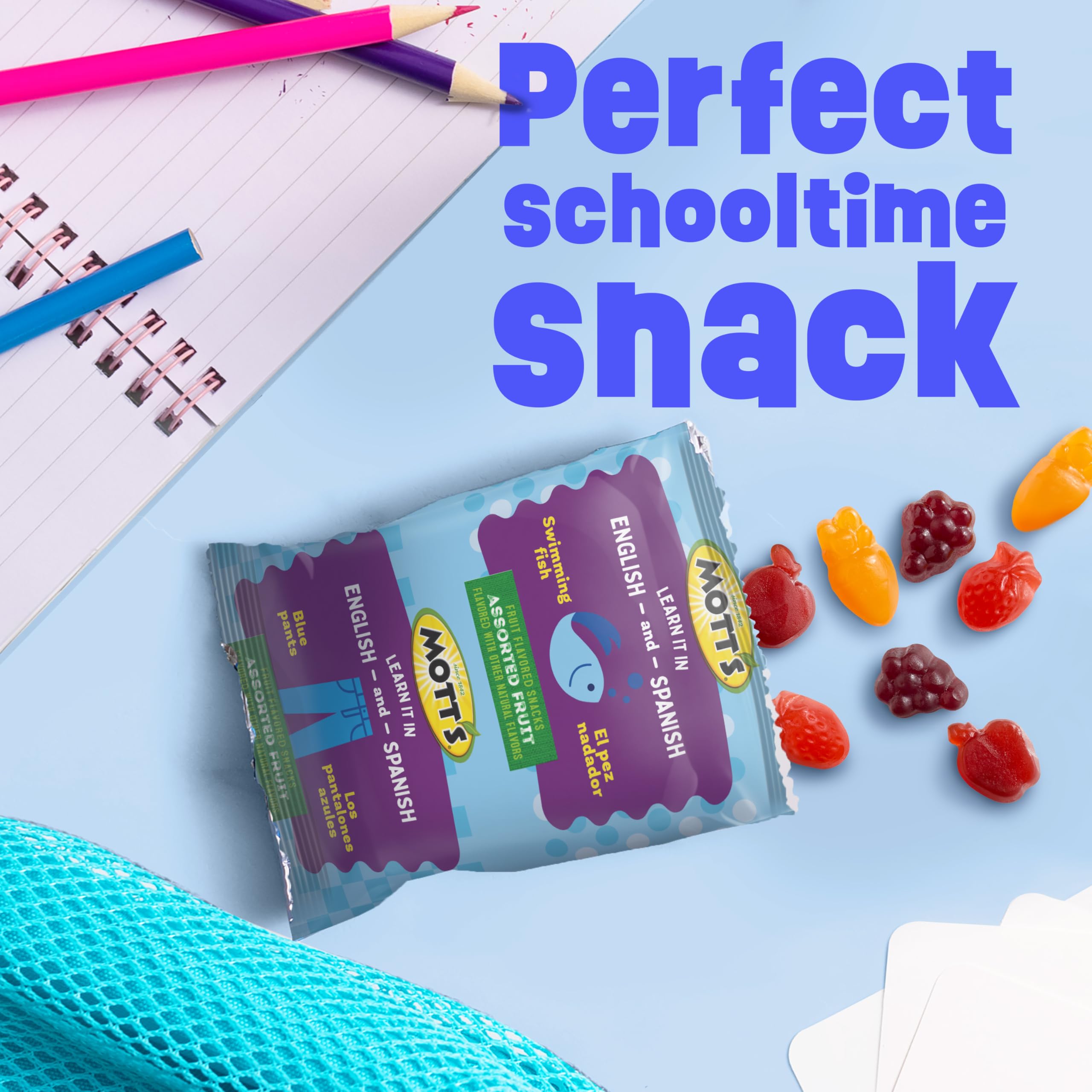 Mott's Assorted Fruit Flavored Snacks - Gluten Free, 10 Count (8 oz) - Healthy Kids Lunchbox Snacks & On-the-Go Treats for School, Work & Travel