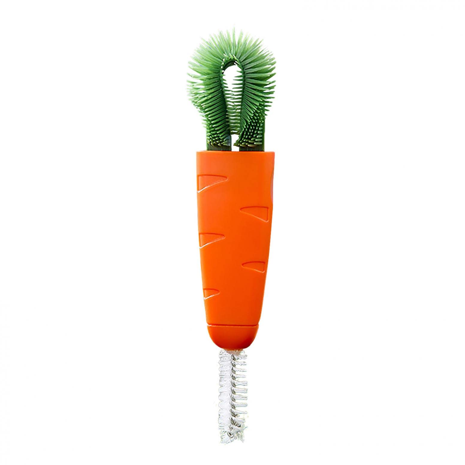 3-in-1 Silicone Bottle Cap & Detail Cleaning Brush Set - Multi-Purpose Cup, Crevice & Household Cleaning Brushes (3 Colors, Round Head) - Perfect for Baby Bottles, Travel Mugs & Hard-to-Reach Areas