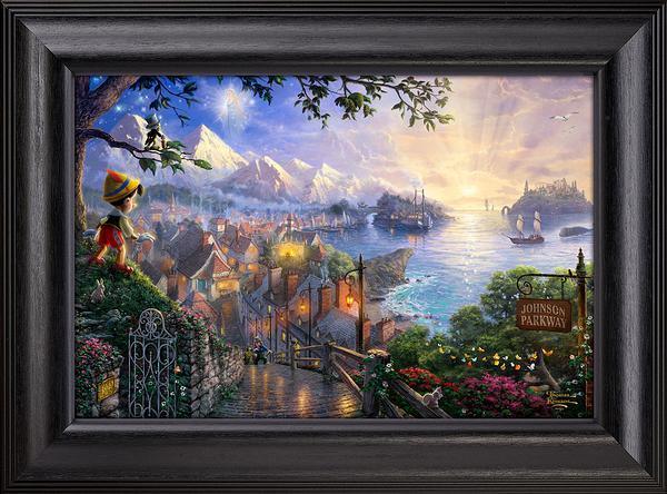 Disney Pinocchio Wishes Upon A Star Personalized Framed Canvas Wall Art - Custom Name & Date - Perfect for Nursery, Kids Room Decor & Gift Ideas