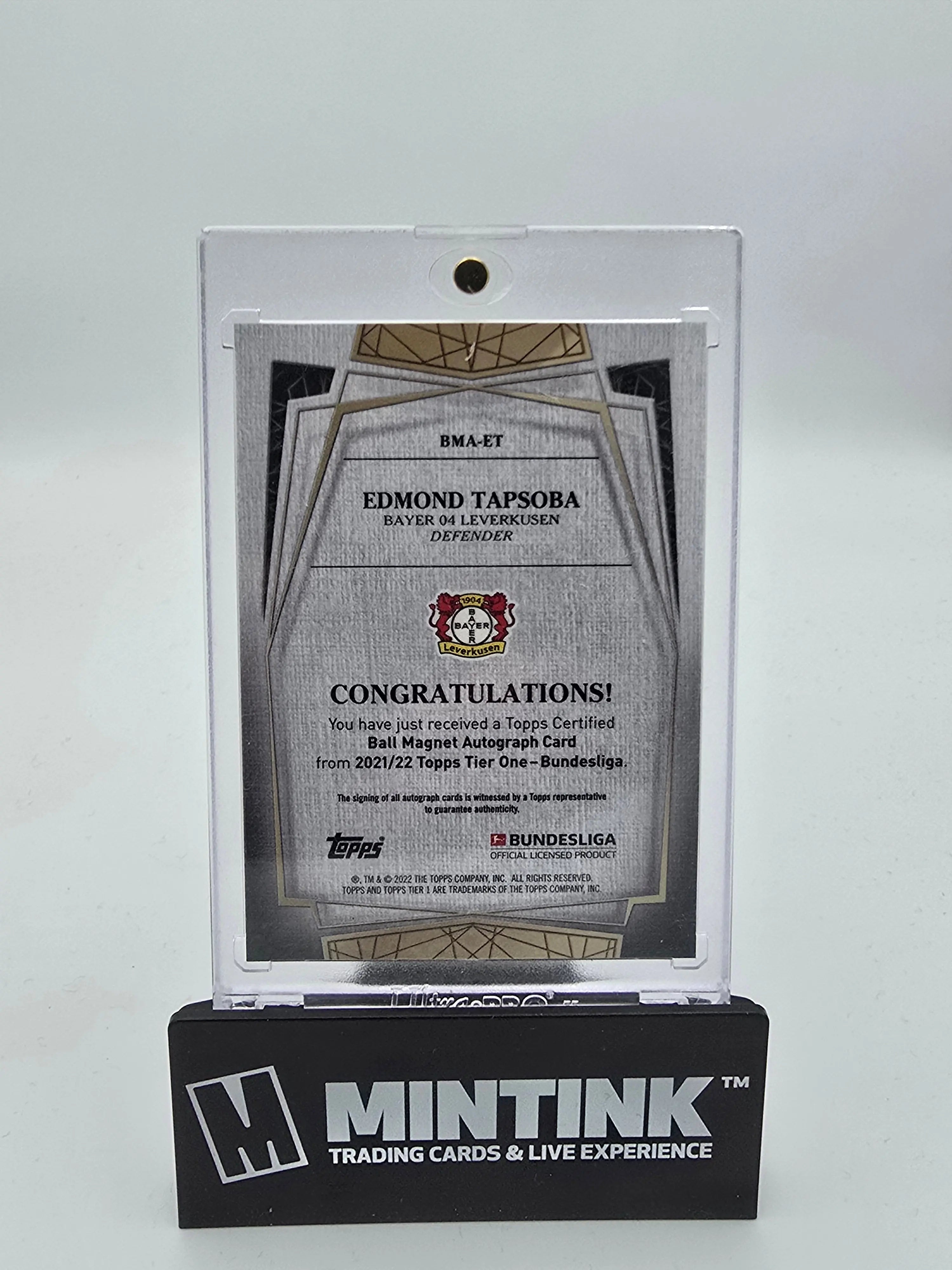 2021-22 Topps Tier One Bundesliga Edmond Tapsoba Ball Magnet Auto 1/1 Soccer Trading Card - Perfect for Collectors, Investors & Soccer Fans Display