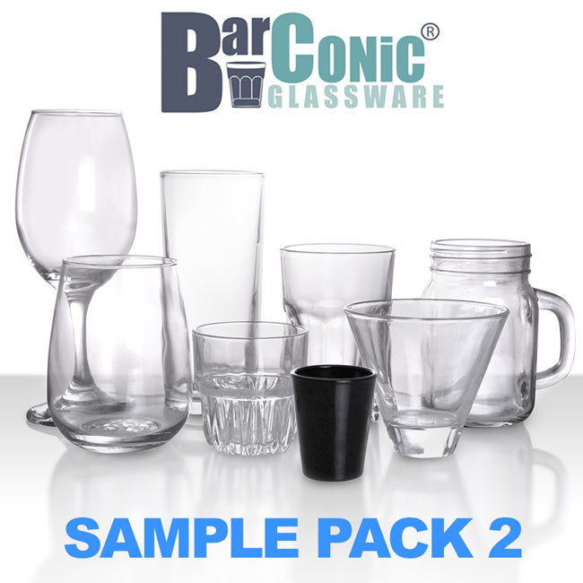 BarConic® Premium Glassware Sample Pack - Set of 2 Elegant Drinking Glasses for Cocktails, Wine & Beer - Perfect for Home Bars, Parties & Gifts