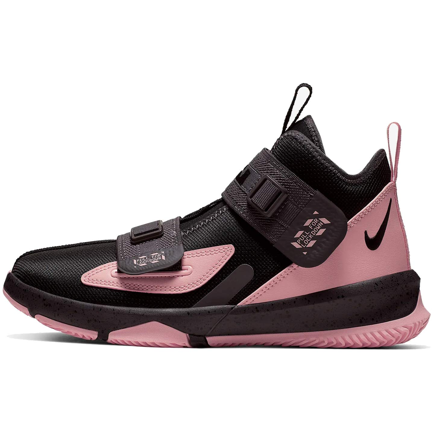Nike Grade-School Lebron Soldier XIII Black/Black-Bleached Coral Basketball Sneakers Size 7 - Kids' Performance Shoes for Court Play & Street Style