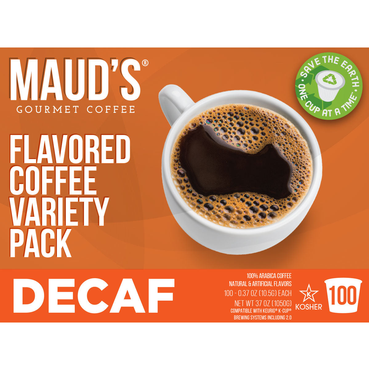Decaf Flavored Coffee Pods Variety Pack (6 Blends) - Maud's Premium Decaffeinated Coffee Capsules for Keurig Machines | Perfect for Home, Office & Gifting