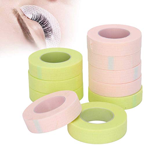 Breathable Comfortable Sensitive Resistant Eyelash Extension Tape for Makeup Salon & Cosmetics Studio - 5 Green + 5 Pink Grafted Eyelash Isolation Tapes - Perfect for Lash Artists, Professionals & DIY Beauty at Home