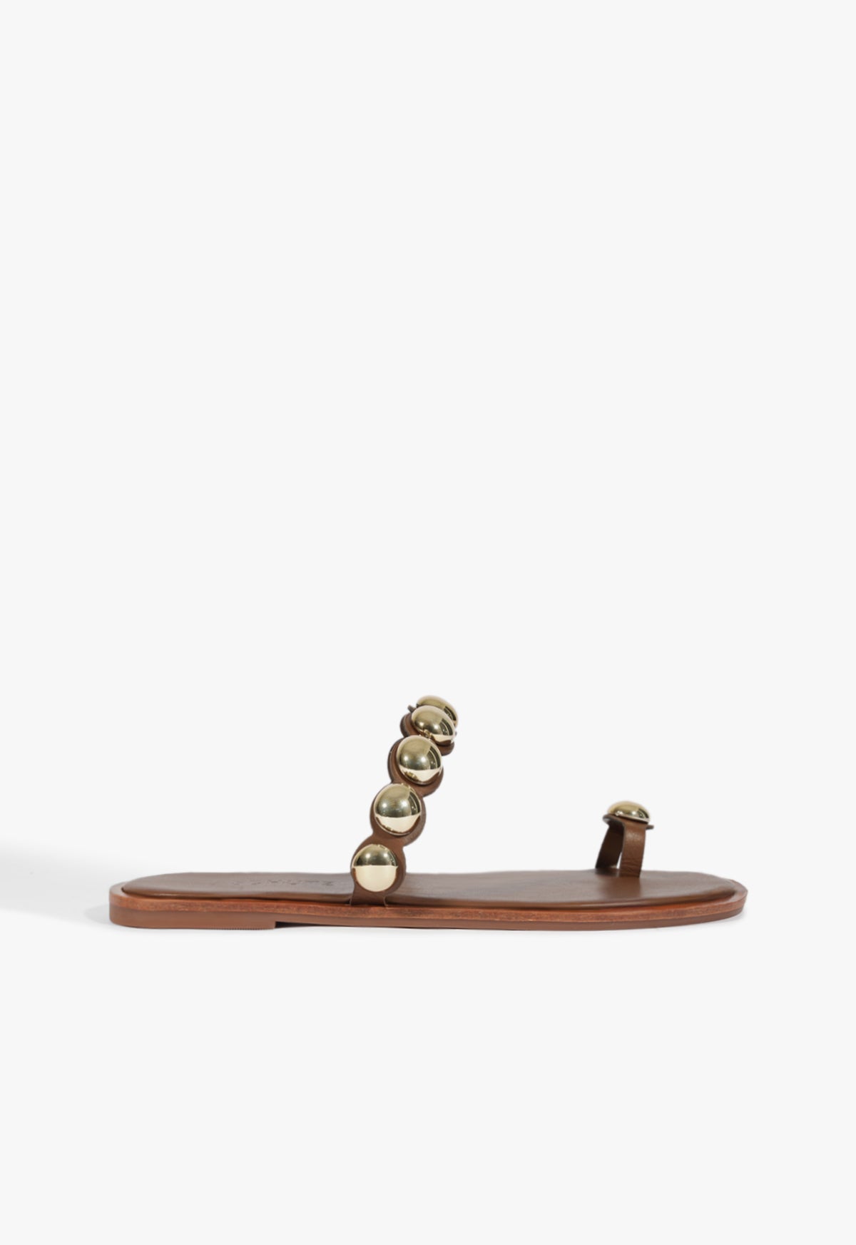 Romy Women's Brown Leather Flat Sandals - Comfortable Casual Sandals for Summer, Beach, Walking & Travel