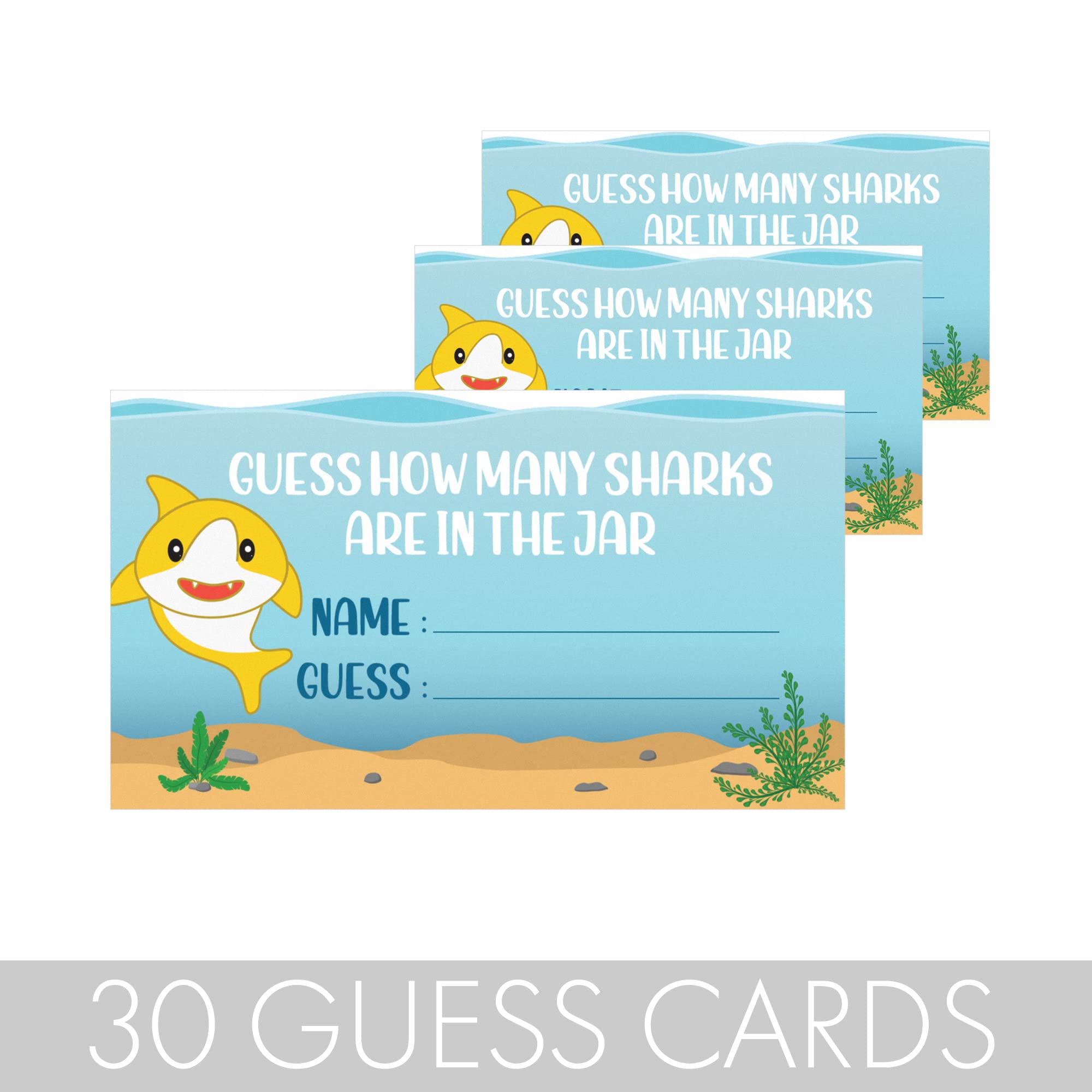 Distinctivs How Many Candy Sharks Party Game with Extra Cards - Fun Family & Kids Board Game for Birthday Parties & Game Nights