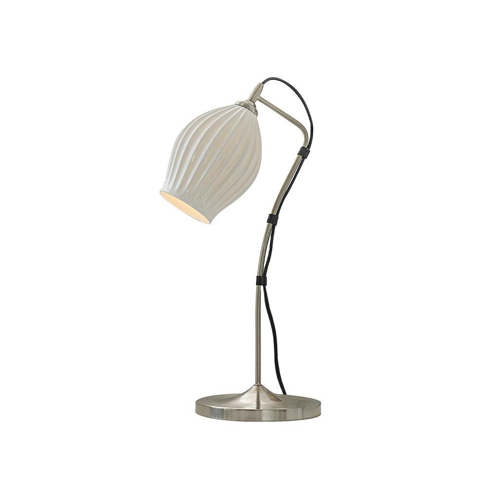Ceramic Ribbed Table Lamp - Modern Home Decor for Living Room, Bedroom & Office - Elegant Lighting for Cozy Ambiance