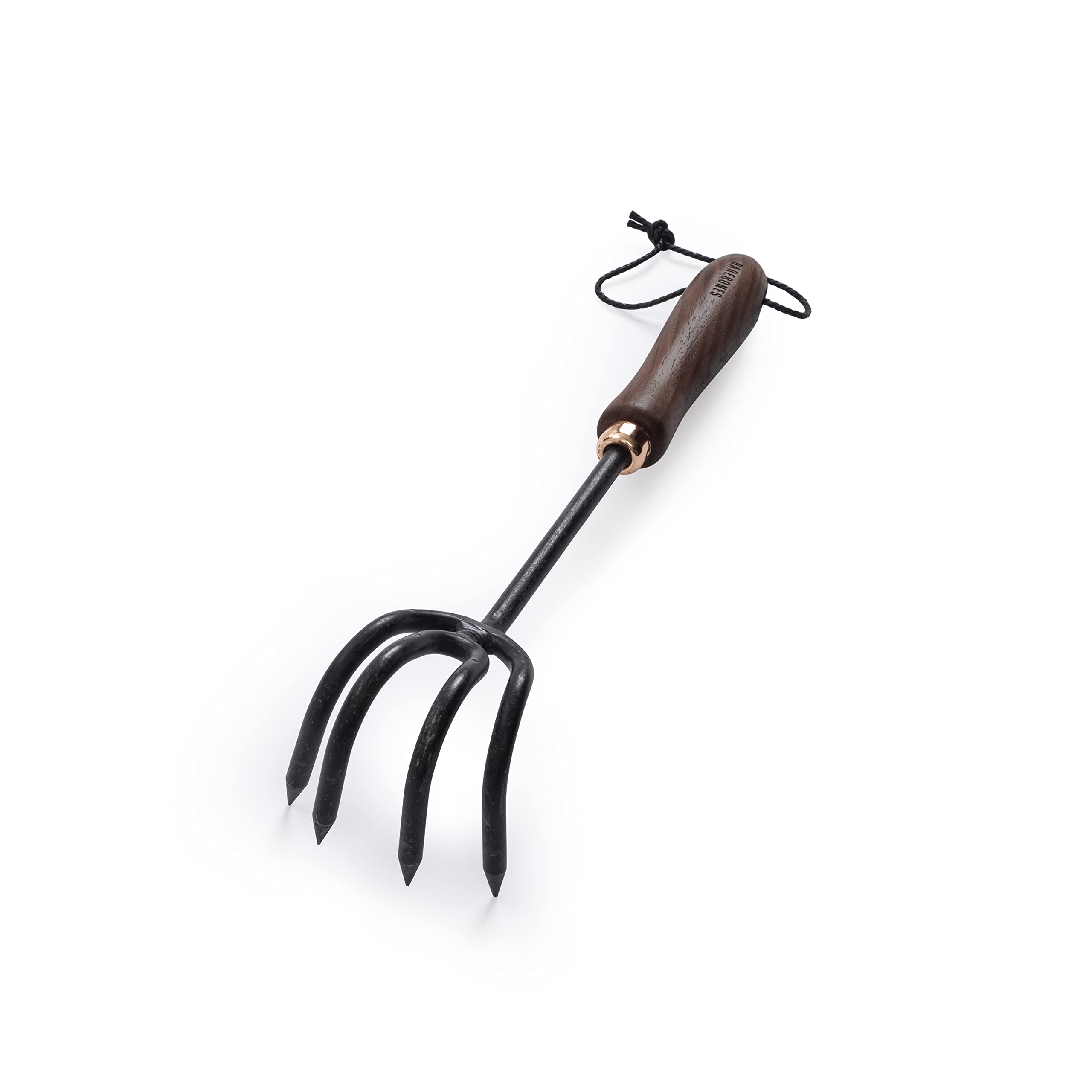 Barebones Stainless Steel Cultivator - 3-in-1 Garden Tool for Weeding, Raking Soil & Yard Work - Ergonomic Weed Remover with Walnut/Black Handle - Perfect for Gardening, Landscaping & Lawn Care