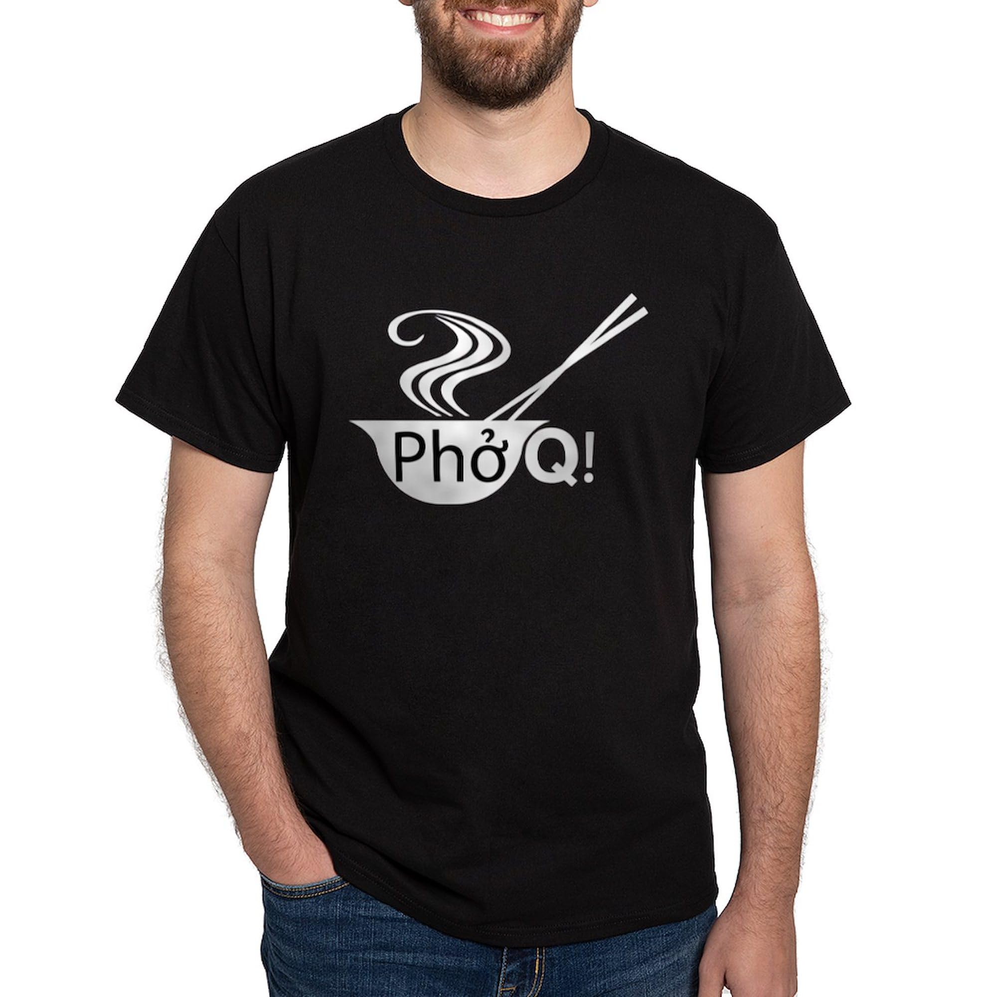 Pho Soup Pho Q Men's T-Shirt - 100% Cotton Classic Graphic Dark Tee for Casual Wear & Vietnamese Food Lovers
