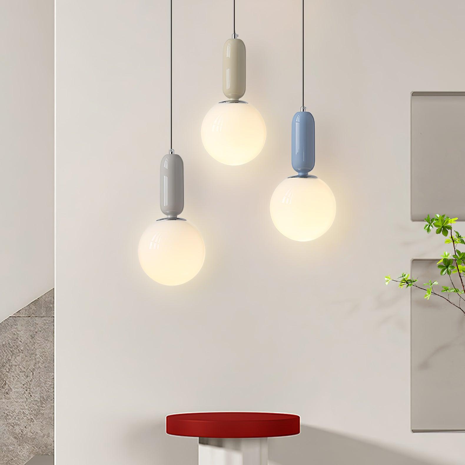 Modern Glass Globe Pendant Light - Elegant Hanging Ball Chandelier for Dining Room, Kitchen Island & Bedroom Lighting