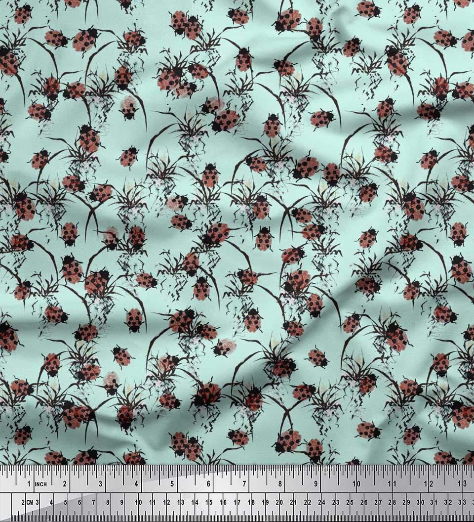 Soimoi Moss Georgette Brown Fabric by The Yard - 42 Inch Wide Printed Fabric with Brush Stroke & Artistic Patterns for Dresses, Scarves & Home Decor
