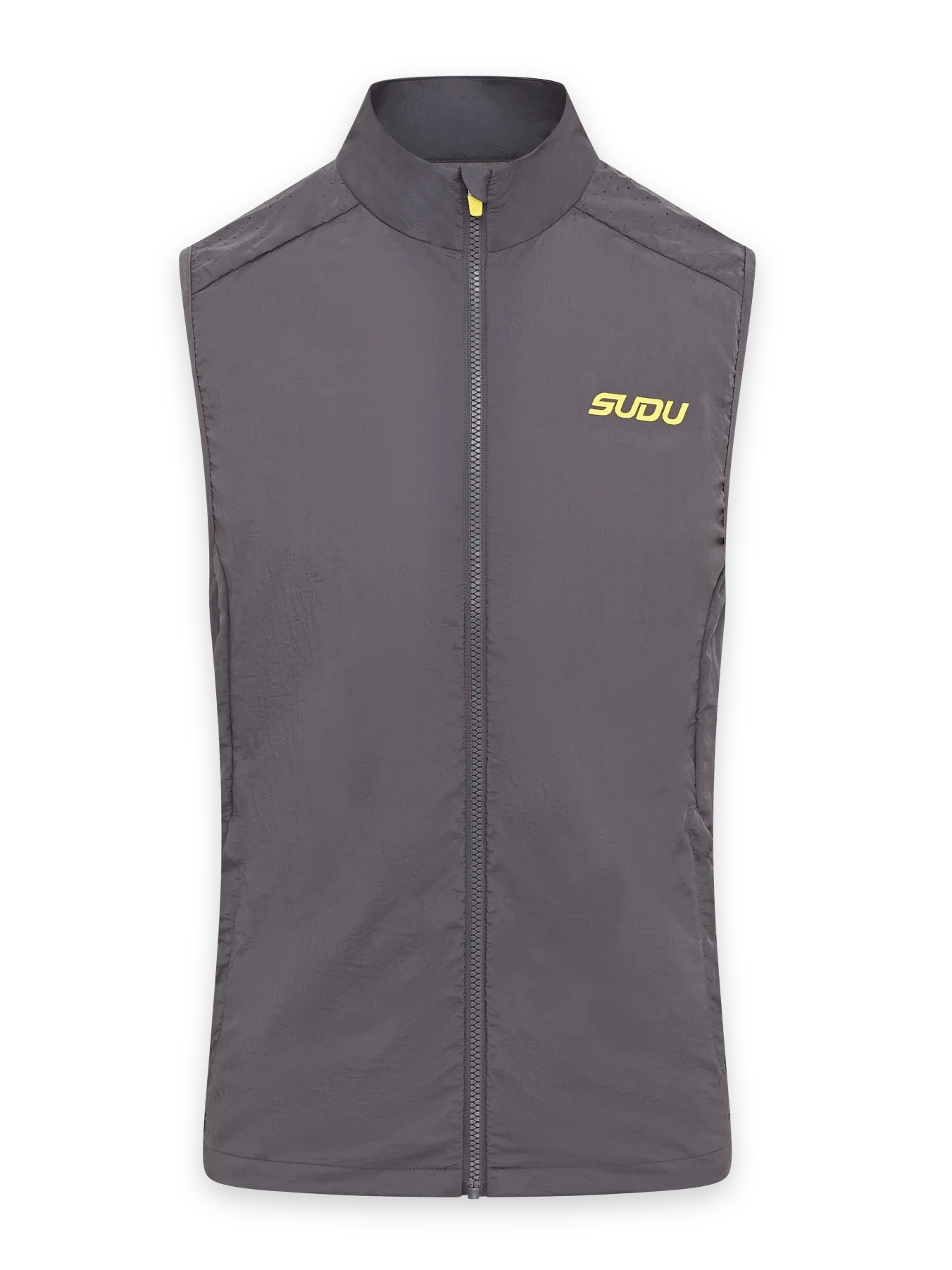 SRG 01 Men's Lightweight Vest Jacket - Grey & Yellow Color Block Design for Outdoor Hiking, Running & Casual Wear